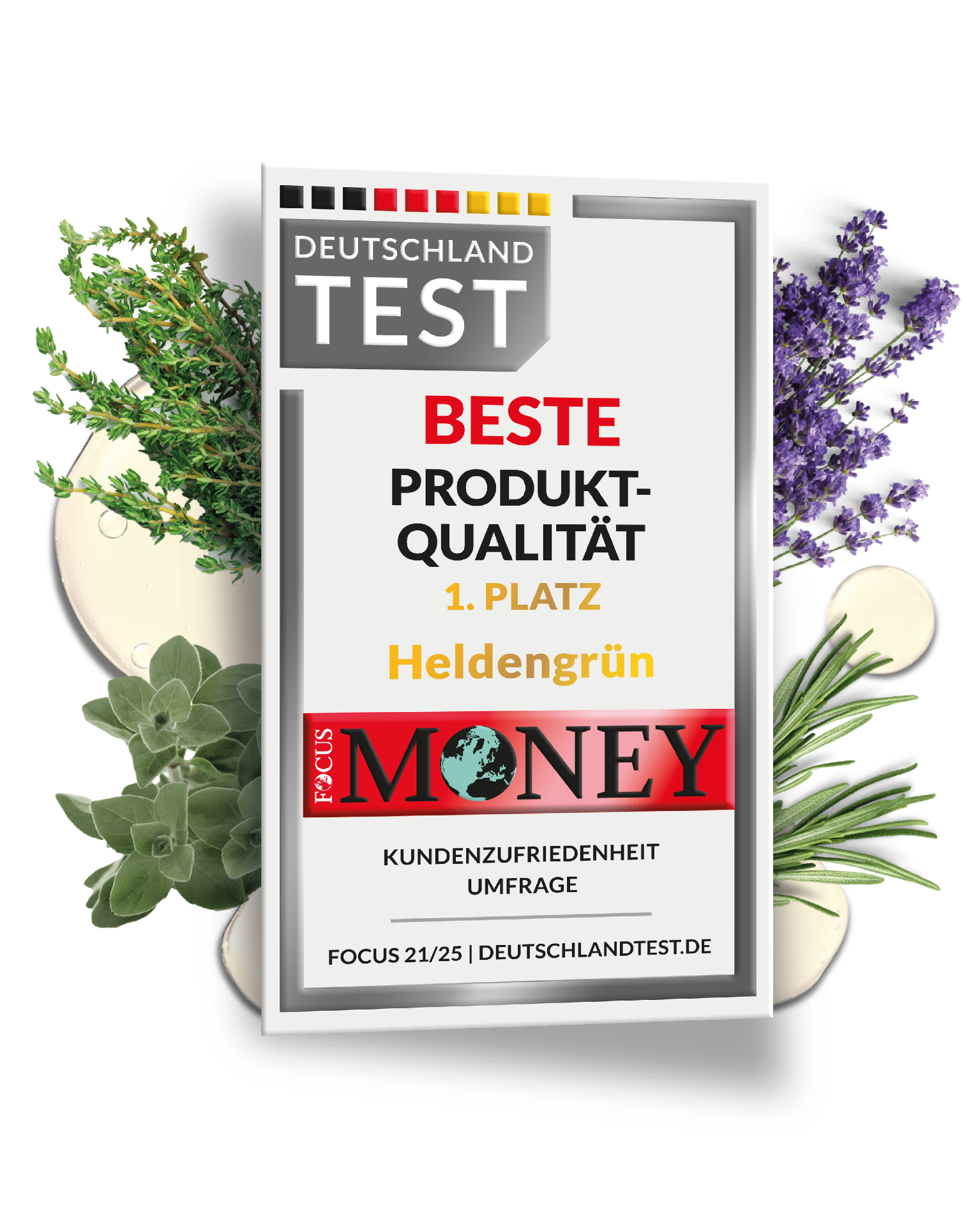 Auszeichnung Beste Produktqualität 2026 – FOCUS MONEY Deutschland Test
